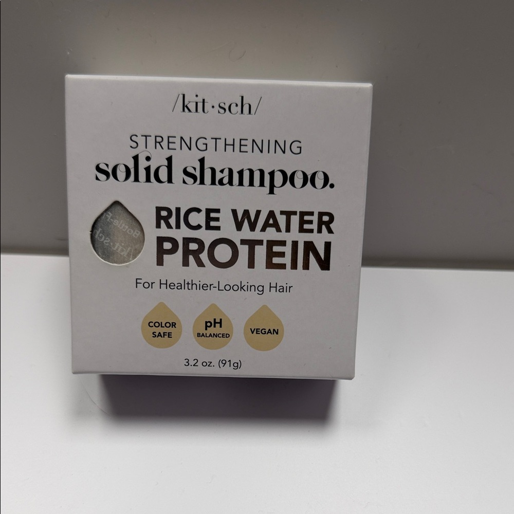 Kitsch Rice Water Protein Solid Shampoo - White & Gold Accents